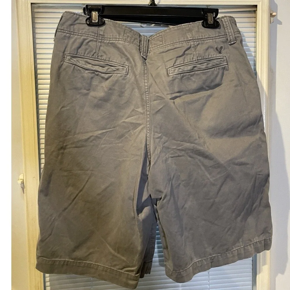 American Eagle Outfitters Longboard Mens Gray Cotton Y2K Flat Front‎ Shorts 31